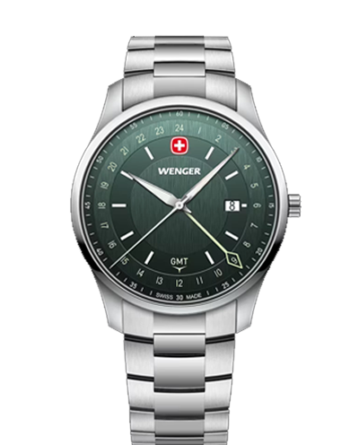 مردانه بزرگ کوارتز GMT قاب استیل ساده