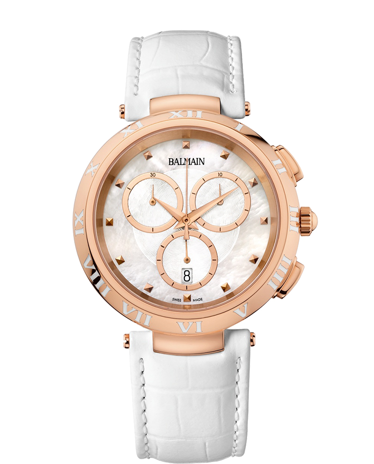 مردانه بزرگ کرنوگراف کوارتز قاب مطلا سرخ ساده