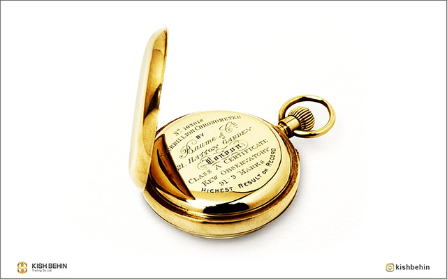 gold pocket watch tourbiloun baume mercier